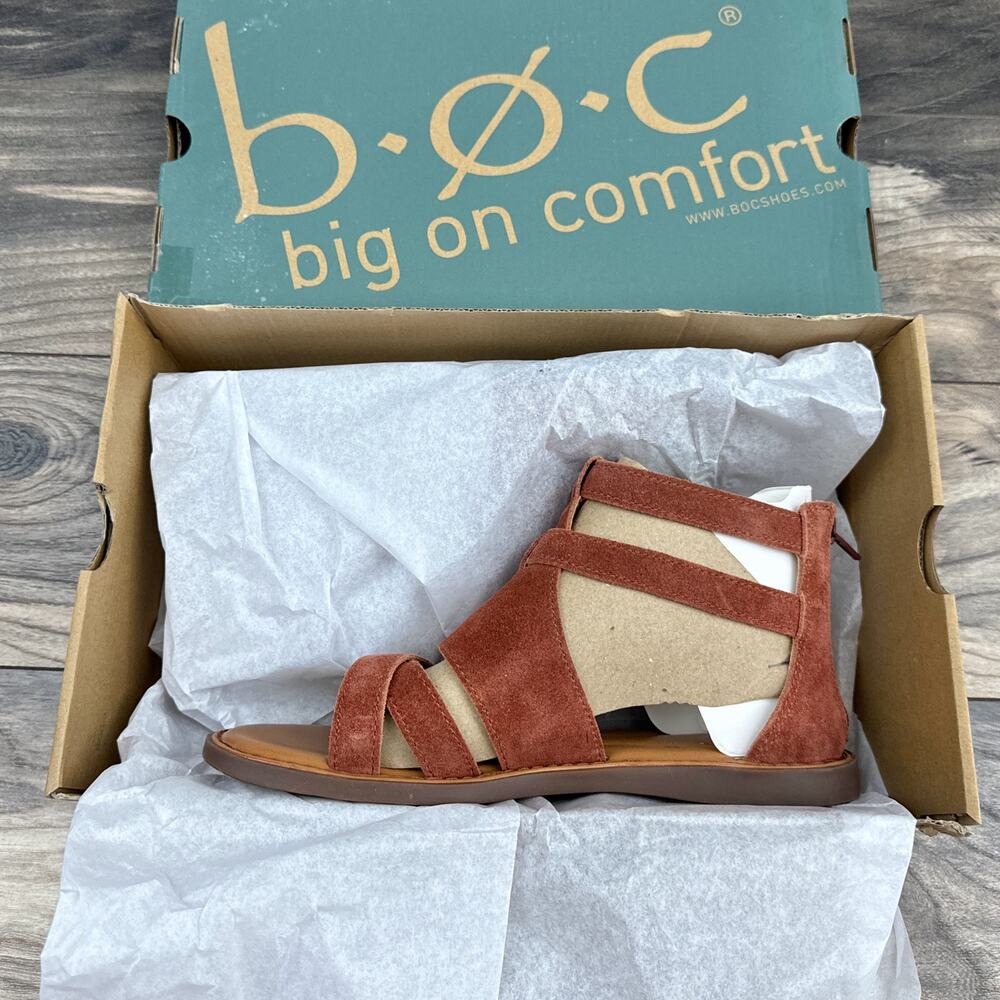 NIB BOC by Born Dora 8M Suede Gladiator Sandal Dk Red - Picture 9 of 12